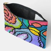 Farbige Abstrakte Blumenbemalung Zubehörtasche (Offen)