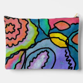 Farbige Abstrakte Blumenbemalung Zubehörtasche (Rückseite)