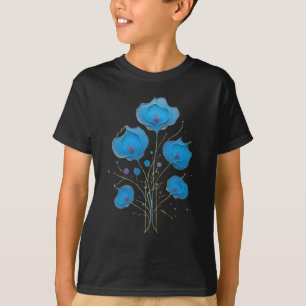 Farbige abstrakte Blumenkunst mit perfekter Symm T-Shirt