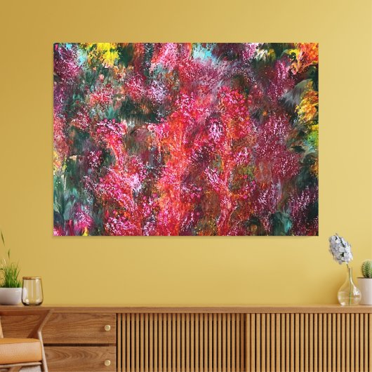 Farbige abstrakte Blumenmalerei auf Leinwand (Insitu (Wohnzimmer))