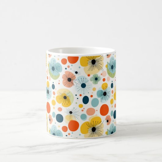 Farbige Abstrakte Blumenmuster Tasse (Mittel)