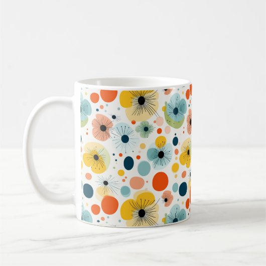 Farbige Abstrakte Blumenmuster Tasse (Links)