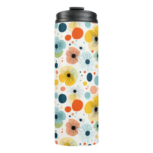 Farbige Abstrakte Blumenmuster Thermal Tumbler Thermosbecher (Vorderseite)