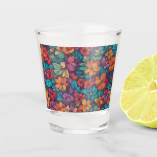 Farbige Abstrakte Blüte #323 Schnapsglas