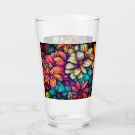 Farbige Abstrakte Blüte #42 Glas