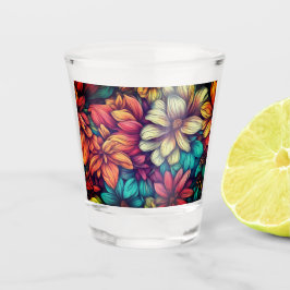 Farbige Abstrakte Blüte #42 - Schnapsglas