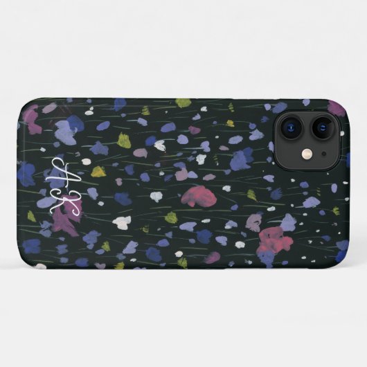 Farbige Abstrakte Blütenkunst Monogramm Case-Mate iPhone Hülle (Rückseite (Horizontal))