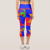 Farbige Abstrakte Capri-Leggings - kühne Frauen Capri Leggings (Rückseite)
