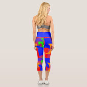 Farbige Abstrakte Capri-Leggings - kühne Frauen Capri Leggings (Rückseite)