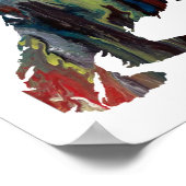 Farbige abstrakte Cocker-Spaniel-Silhouette Poster (Ecke)