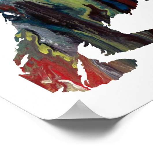 Farbige abstrakte Cocker-Spaniel-Silhouette Poster (Ecke)