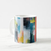 Farbige abstrakte Collage. Kaffeetasse (Vorderseite Links)