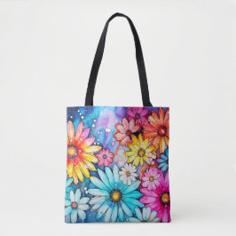 Farbige Abstrakte Daisy Blume drucken Tasche