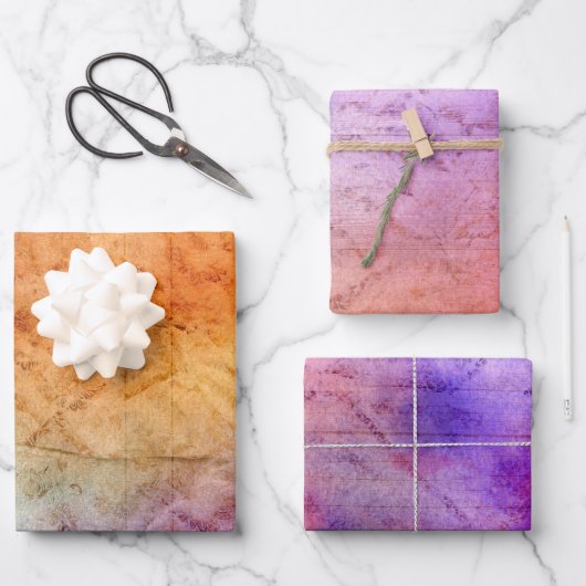 Farbige Abstrakte Damaske Alkohol Tinte Geschenkpapier Set (Vorderseite)