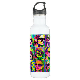 Farbige Abstrakte digitale Kunst | Frauen in der S Edelstahlflasche