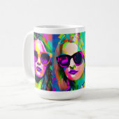 Farbige Abstrakte digitale Kunst | Frauen in der S Kaffeetasse (Vorderseite Links)