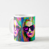 Farbige Abstrakte digitale Kunst | Frauen in der S Kaffeetasse (Vorderseite Links)