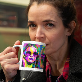 Farbige Abstrakte digitale Kunst | Frauen in der S Kaffeetasse