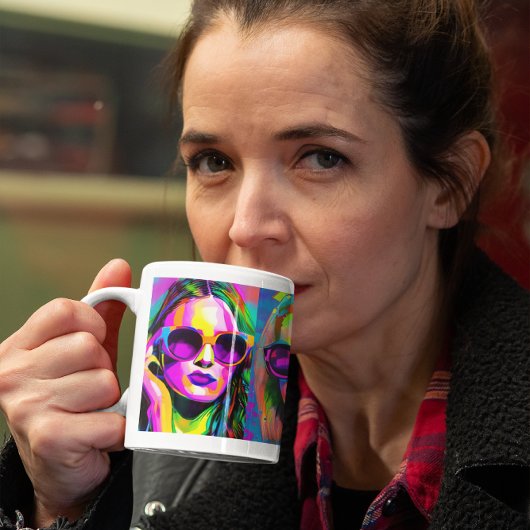 Farbige Abstrakte digitale Kunst | Frauen in der S Kaffeetasse