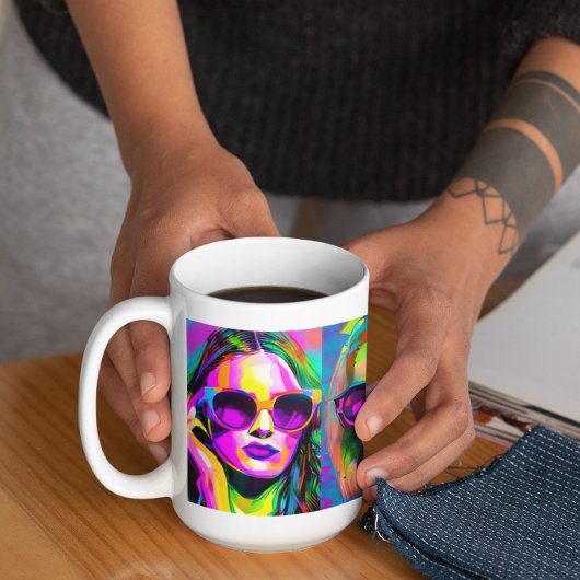 Farbige Abstrakte digitale Kunst | Frauen in der S Kaffeetasse