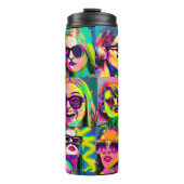 Farbige Abstrakte digitale Kunst | Frauen in der S Thermosbecher (Vorderseite)