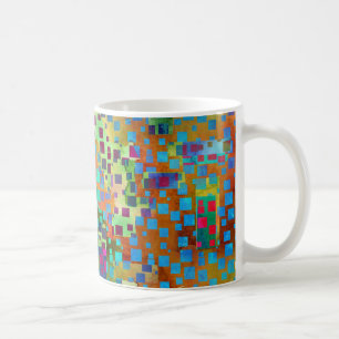 Farbige abstrakte digitale Kunst mit Quadraten Kaffeetasse