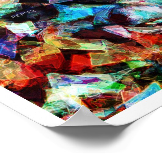 Farbige Abstrakte digitale Kunst Poster (Ecke)