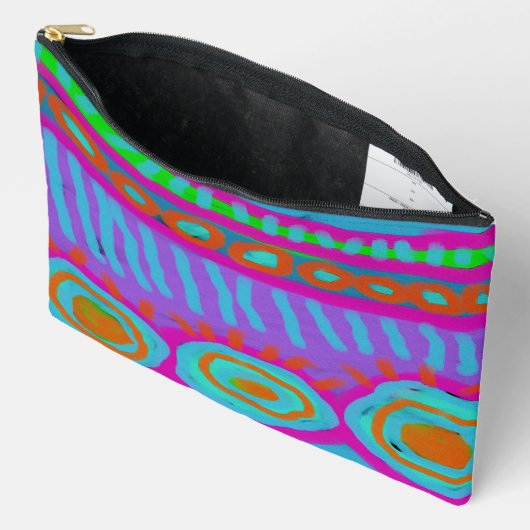 Farbige Abstrakte Digitalkunst Druckausschnitt Näh Zubehörtasche (Offen)