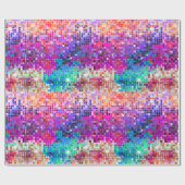 Farbige abstrakte Disco-Glitzer-Muster Geschenkpapier (Flach)