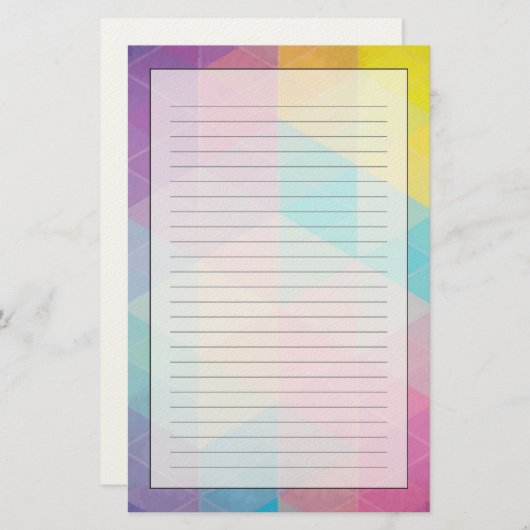 Farbige abstrakte Dreiecke Briefpapier (Vorne/Hinten)