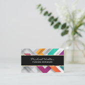 Farbige Abstrakte Ebenen | Gold Trim Visitenkarte (Stehend Vorderseite)