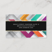 Farbige Abstrakte Ebenen | Gold Trim Visitenkarte (Rückseite)