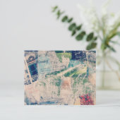 Farbige abstrakte Essay-Mixed-Media-Collage Postkarte (Stehend Vorderseite)