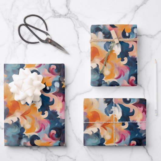 Farbige Abstrakte Farbe Geschenkpapier Set (Vorderseite)