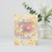 Farbige Abstrakte Farbtupfer Save the Date Ankündigungspostkarte (Stehend Vorderseite)