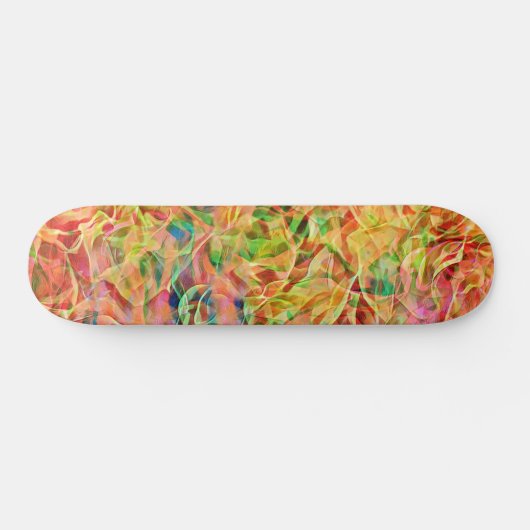 Farbige Abstrakte Feuer Flammen Art Skateboard Dec (Horizontal)