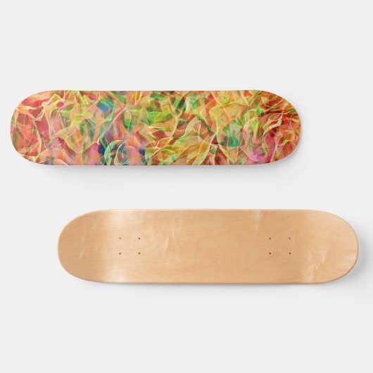 Farbige Abstrakte Feuer Flammen Art Skateboard Dec (Horizontal)