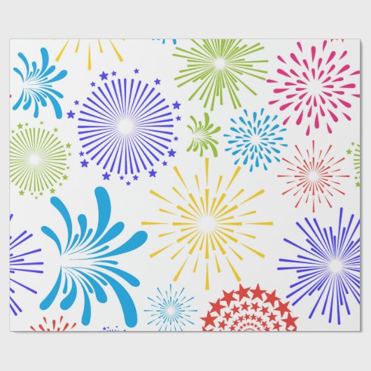 Farbige abstrakte Feuerwerkskörper Geschenkpapier (Flach)