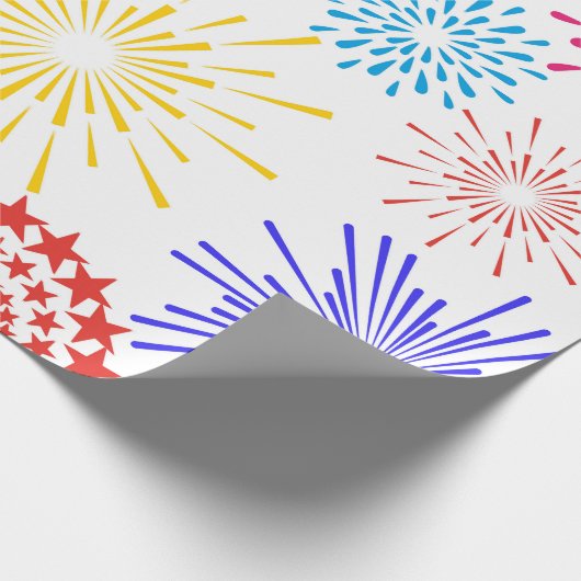 Farbige abstrakte Feuerwerkskörper Geschenkpapier (Ecke)