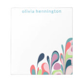 Farbige Abstrakte florale Monogramm-Bezeichnung Notizblock (Vorderseite)