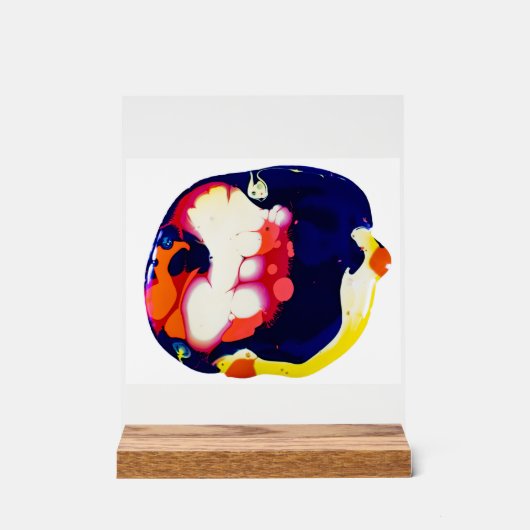 Farbige abstrakte Fluid-Kunst Acrylschild (Vorderseite)