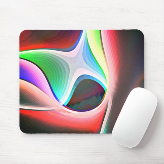 Farbige abstrakte Form des gebogenen Clippings Mousepad (Mit Mouse)
