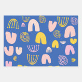 Farbige Abstrakte Formen Collage Design in Blau Geschenkpapier Set (Vorderseite 2)