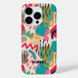 Farbige abstrakte Formen Grunge Muster Case-Mate iPhone 14 Pro Hülle