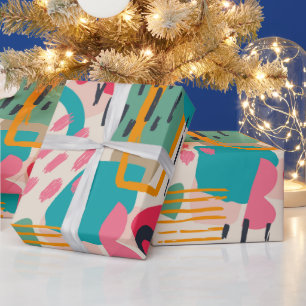 Farbige abstrakte Formen Grunge Muster Geschenkpapier