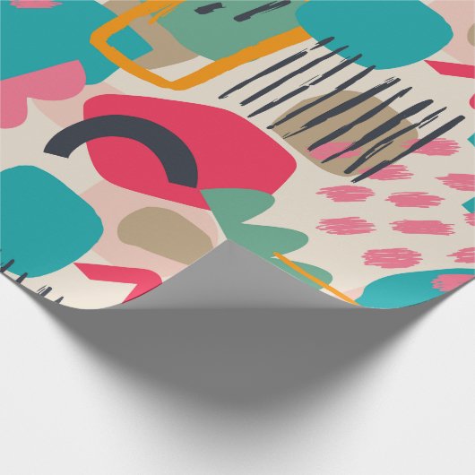 Farbige abstrakte Formen Grunge Muster Geschenkpapier (Ecke)