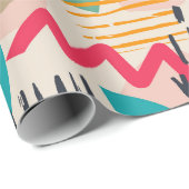 Farbige abstrakte Formen Grunge Muster Geschenkpapier (Rolleneckpunkt)