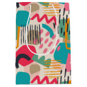 Farbige abstrakte Formen Grunge Muster Mittlere Geschenktüte (Vorderseite)