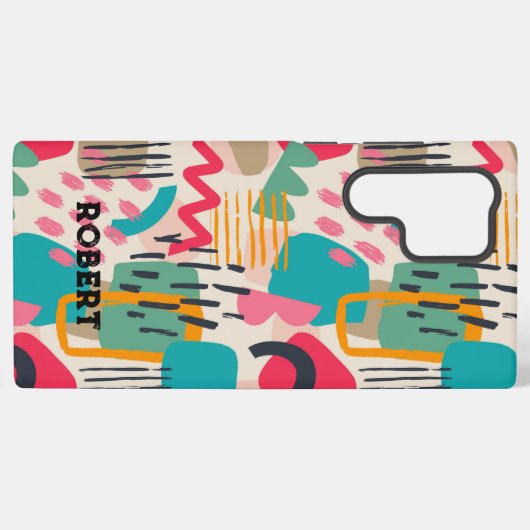 Farbige abstrakte Formen Grunge Muster Samsung Galaxy Hülle (Rückseite (Horizontal))