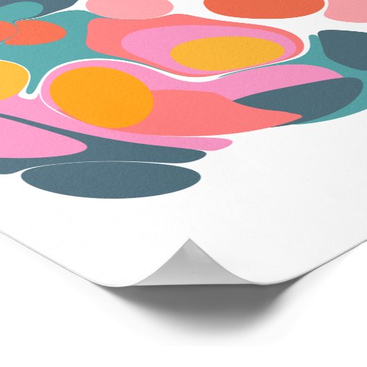 Farbige Abstrakte Formen in Aquamarin rosa und gel Poster (Ecke)